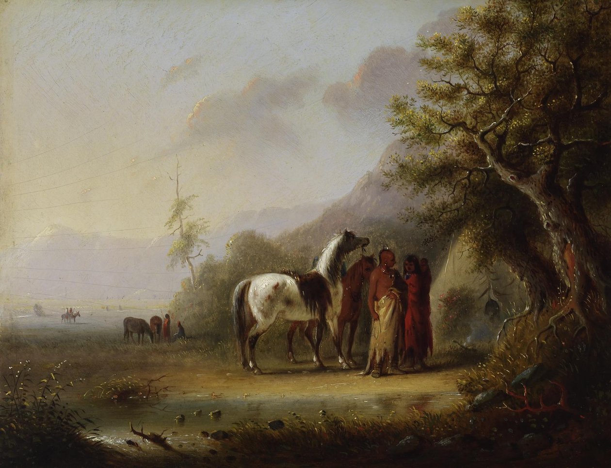 Os índios Sioux nas montanhas de Alfred Jacob Miller