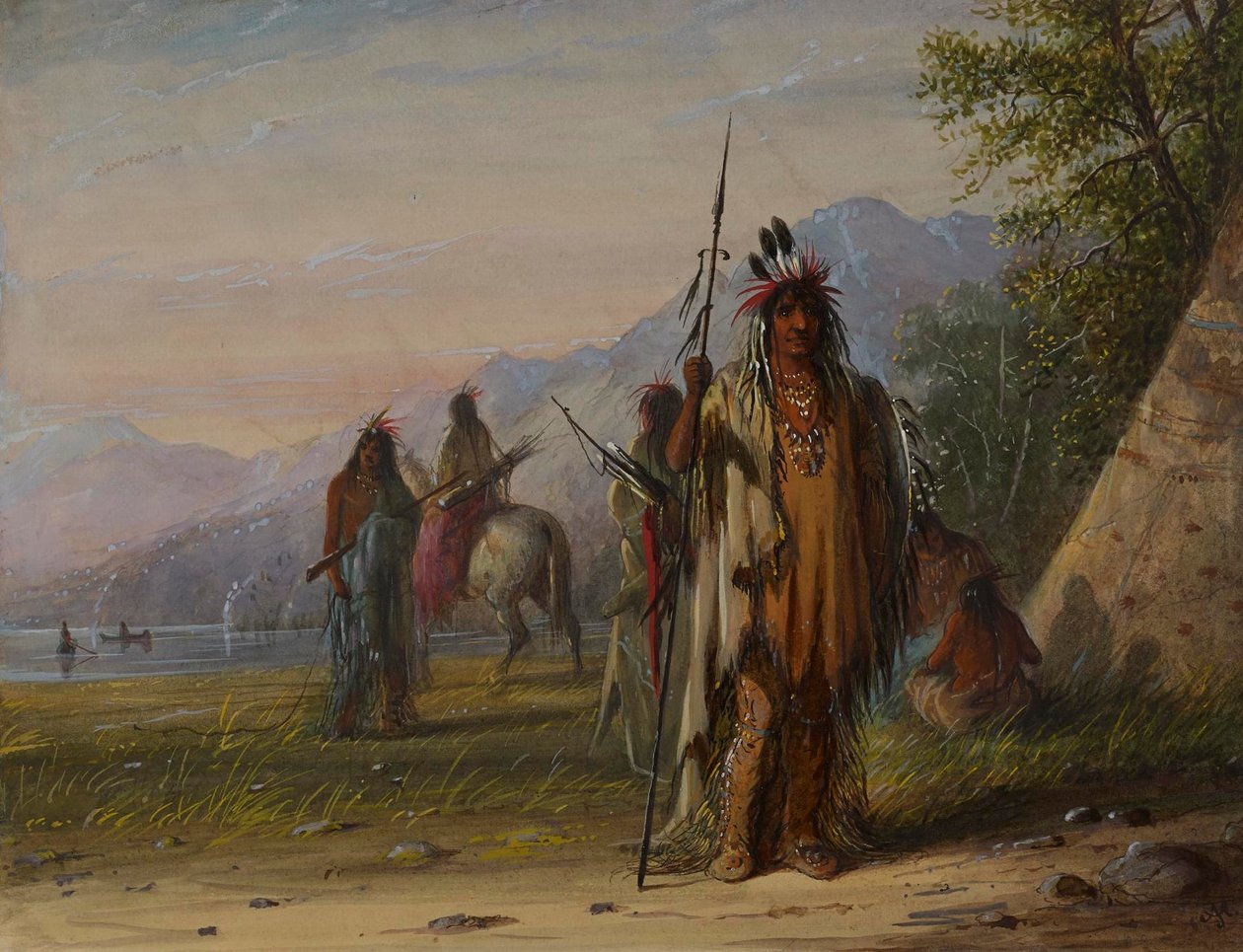 Acampamento de índios Snake de Alfred Jacob Miller