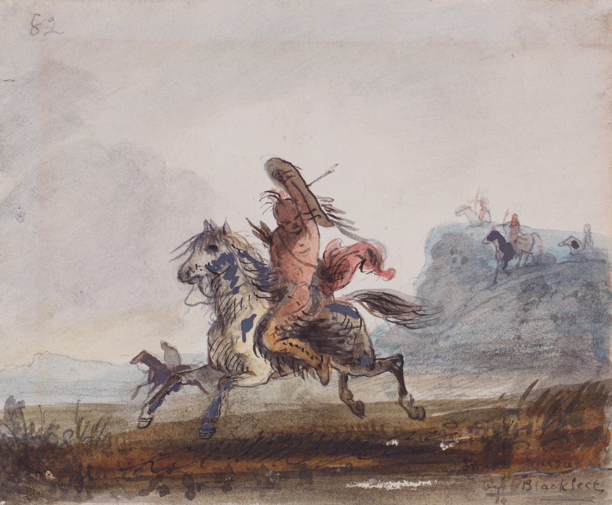 Serpentes Perseguidas por Blackfeet, c.1837 (aquarela sobre papel) de Alfred Jacob Miller