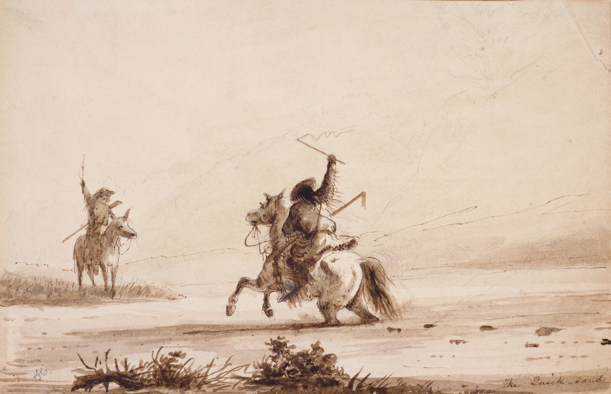 Lutando pela areia movediça de Alfred Jacob Miller