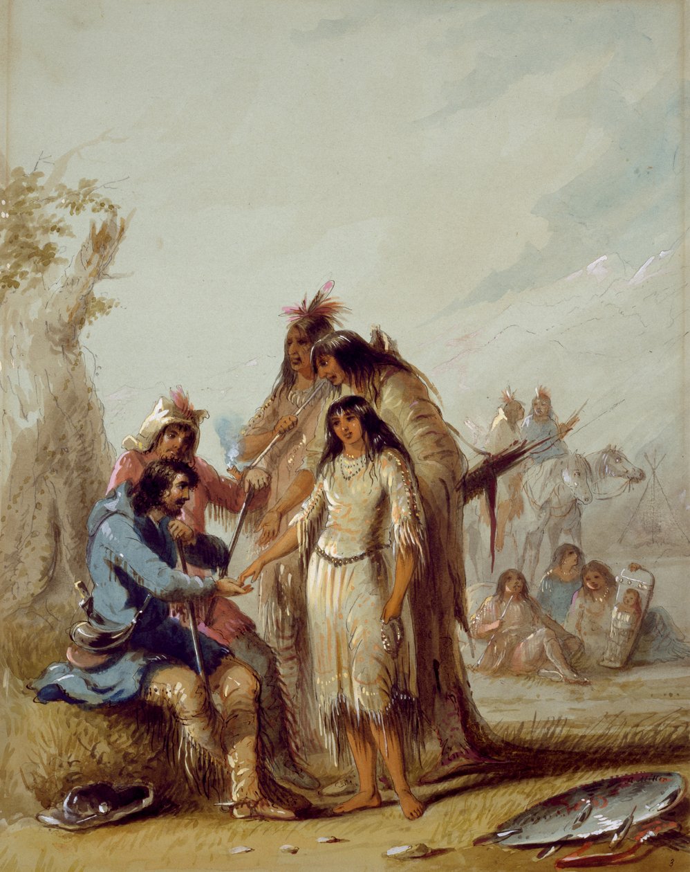 A noiva do caçador de peles de Alfred Jacob Miller