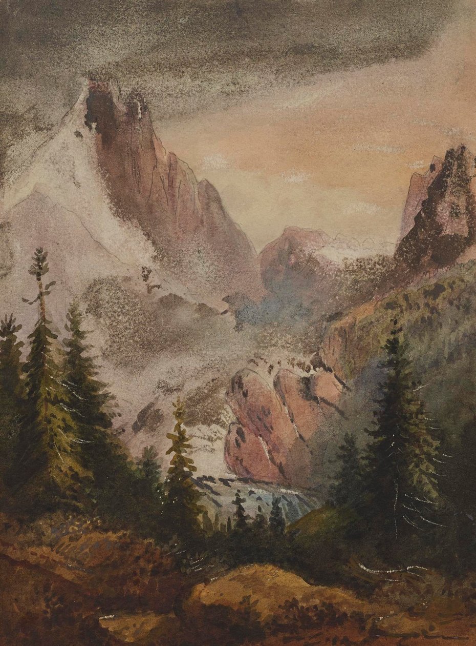 Vista das montanhas de Alfred Jacob Miller