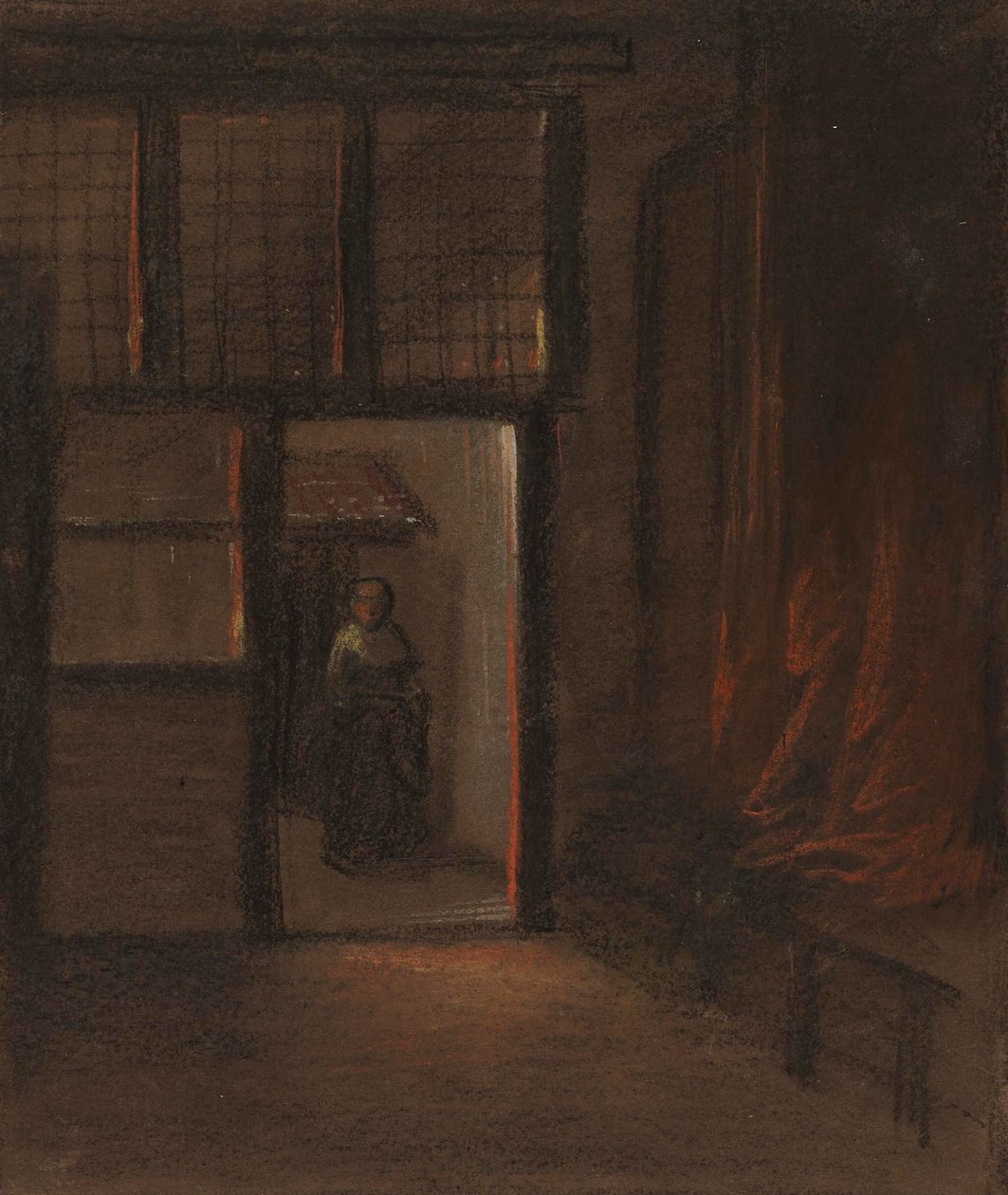 Mulher numa porta de Alfred Jacob Miller