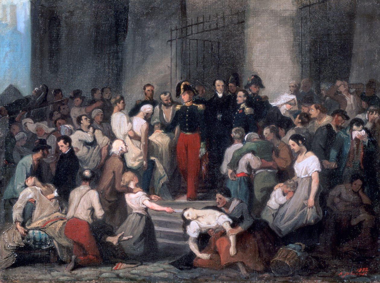 O Duque de Orleans. Durante a epidemia de cólera, c1830 de Alfred Johannot
