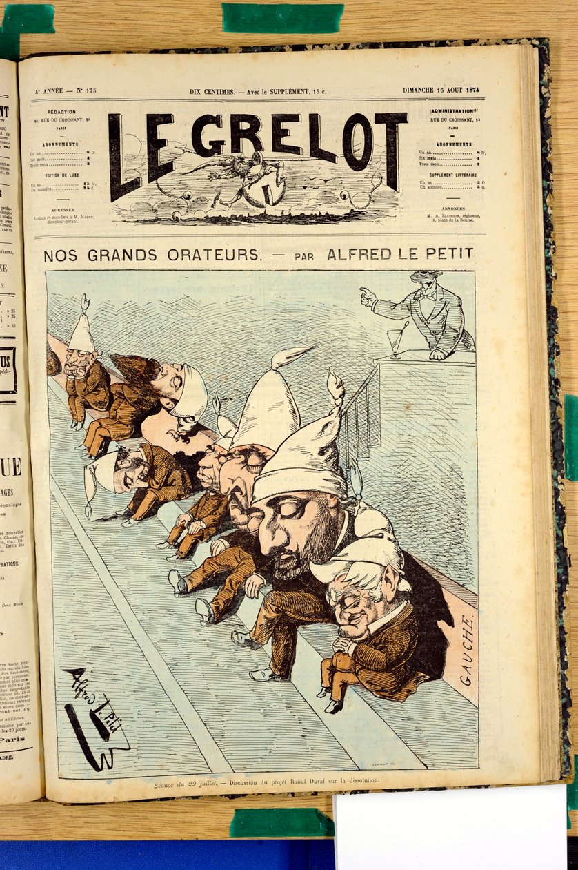 Capa do "Le Grelot", número 175, Satirique en Couleurs de Alfred Le Petit