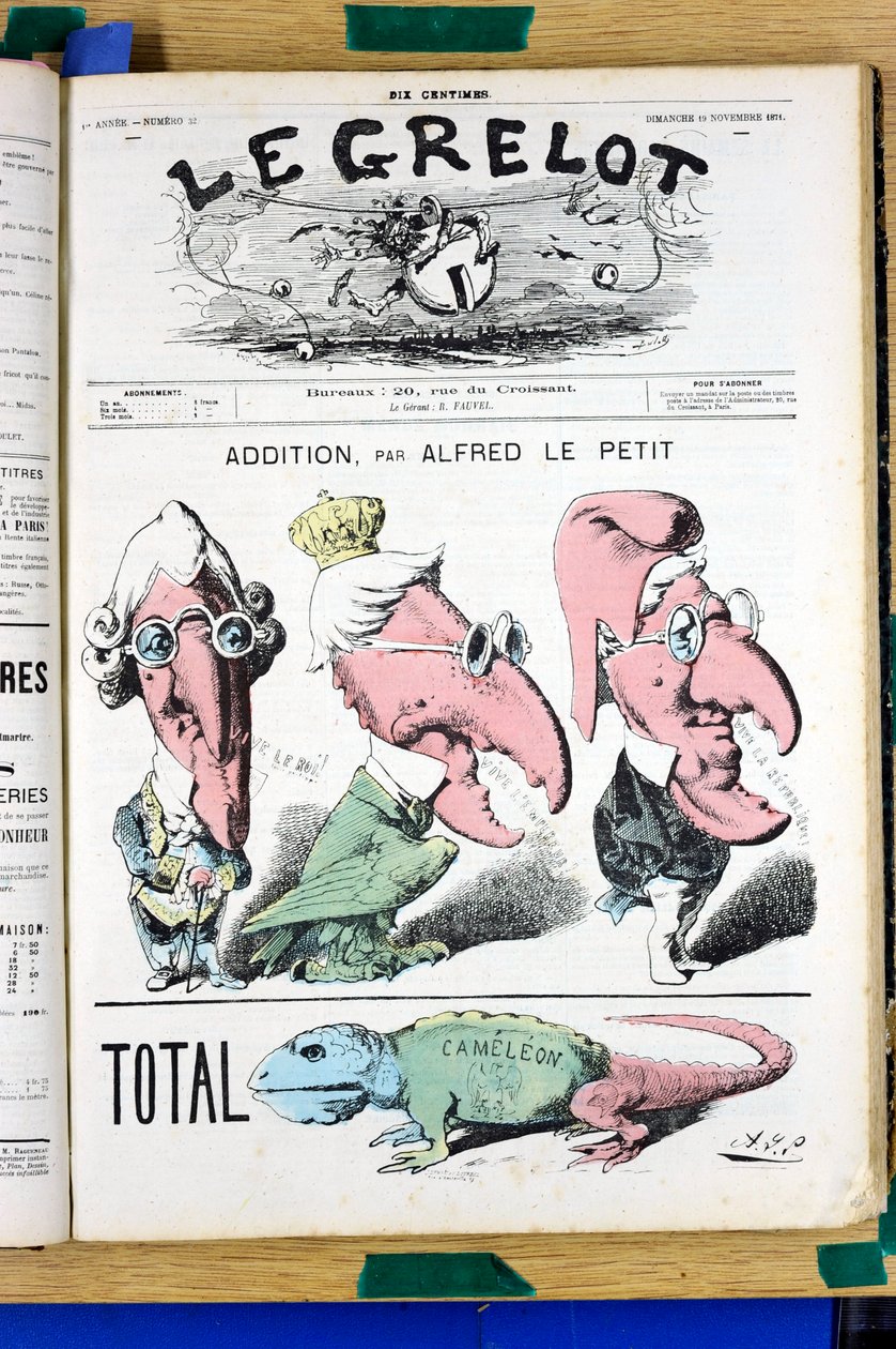 Capa do "Le Grelot", número 32, Satirique en Couleurs de Alfred Le Petit
