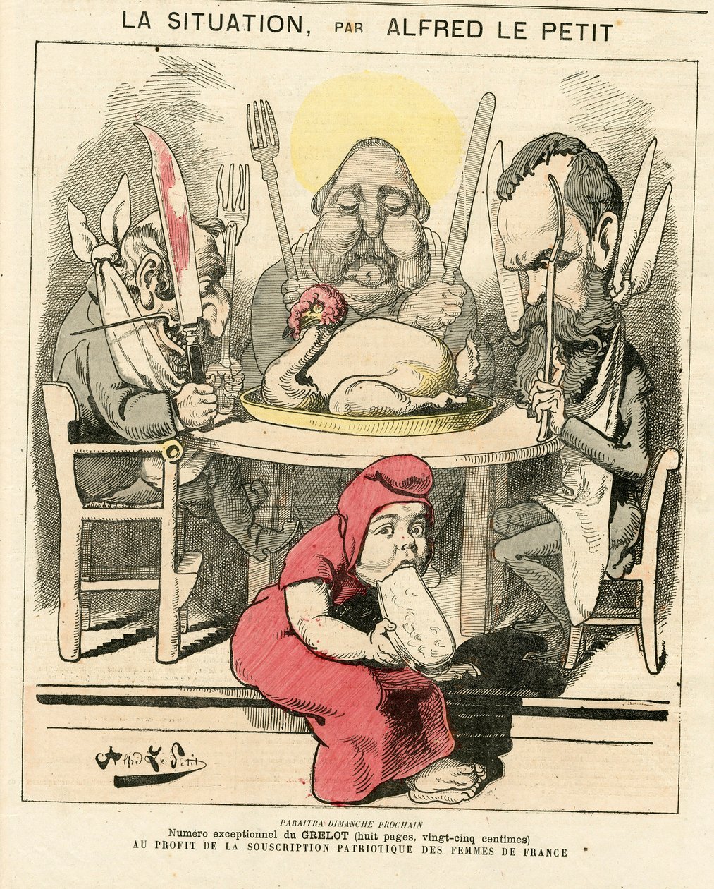 Capa do "Le Grelot", número 47, Satirique en Couleurs de Alfred Le Petit