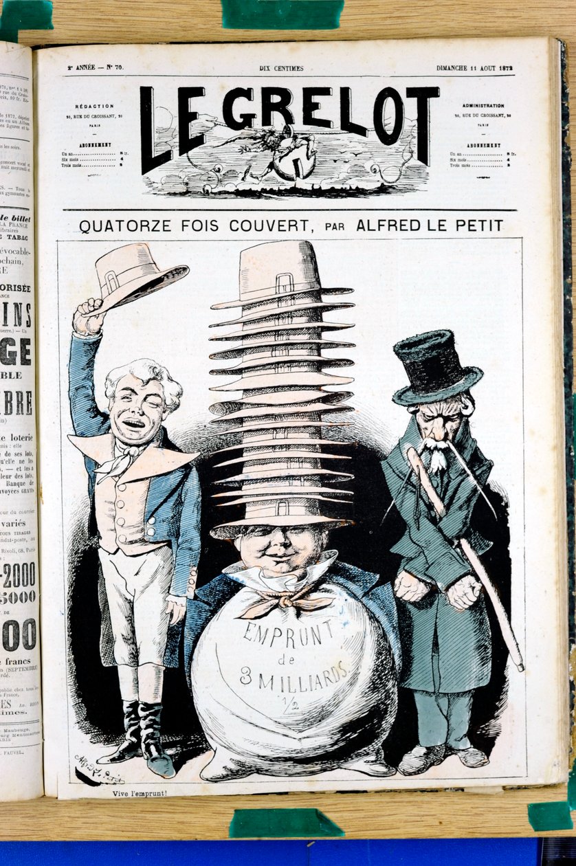 Capa do "Le Grelot", número 70, Satirique en Couleurs de Alfred Le Petit