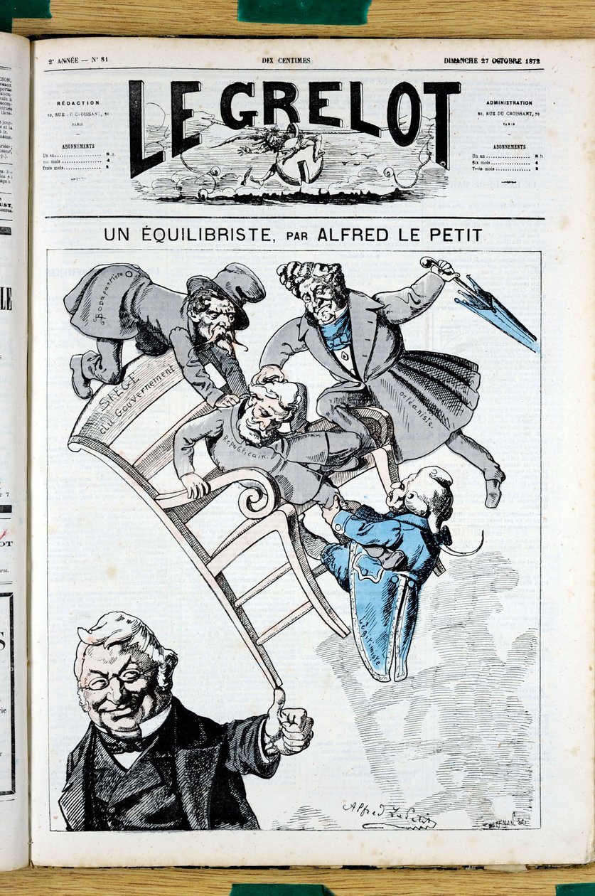 Capa do "Le Grelot", número 81, Satirique en Couleurs de Alfred Le Petit