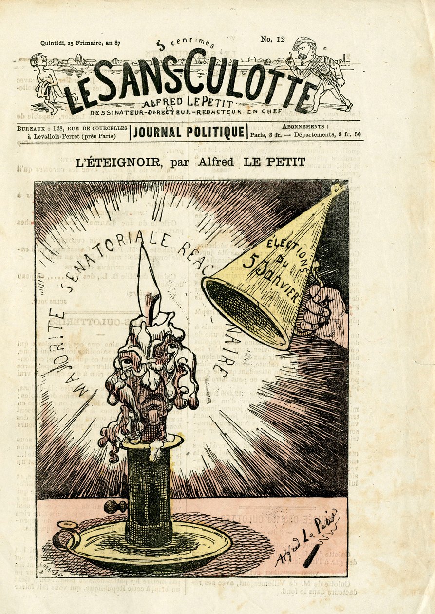 Capa do "Le Sans-Panlotte", número 12, Satirique en Couleurs de Alfred Le Petit