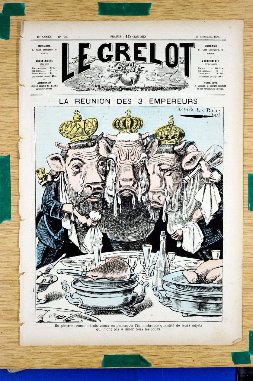 Capa do "The Grelot", Satirical in Colours de Alfred Le Petit