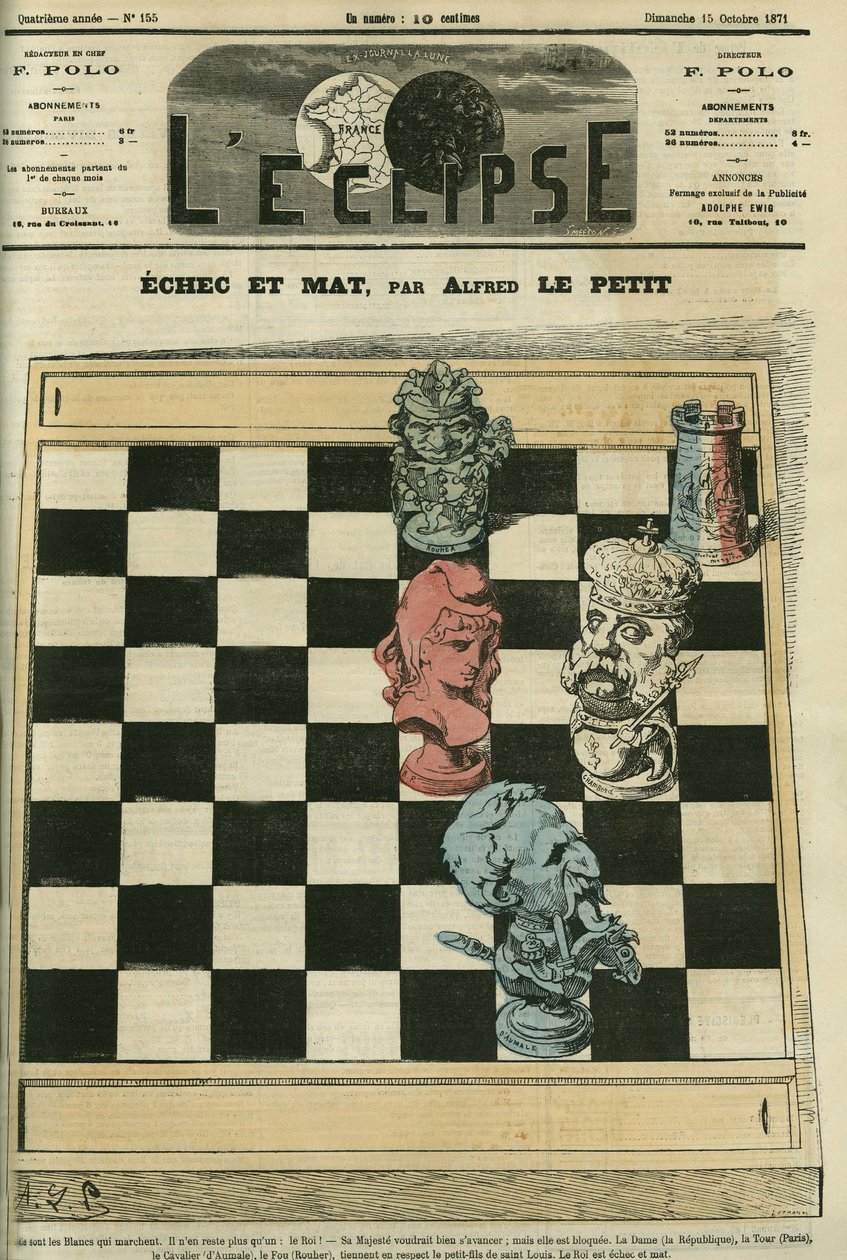 O fracasso e o tapete, o Dame-Republique, o Tour-Paris, o Cavalier-Duc de Aumale (1822-1897), o Fou-Rouher (1814-1884) falharam ao Rei Louis-Philippe d
