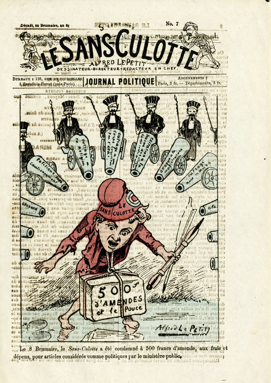 Ilustração para a capa do Le Sans-culotte, No. 7 de Alfred Le Petit