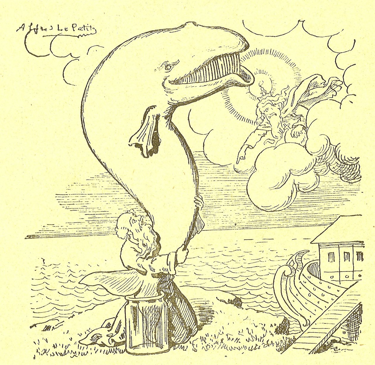 Ilustração de Alfred Le Pete (1841-1909) em Gros-Jean e sua cura de Alfred Le Petit