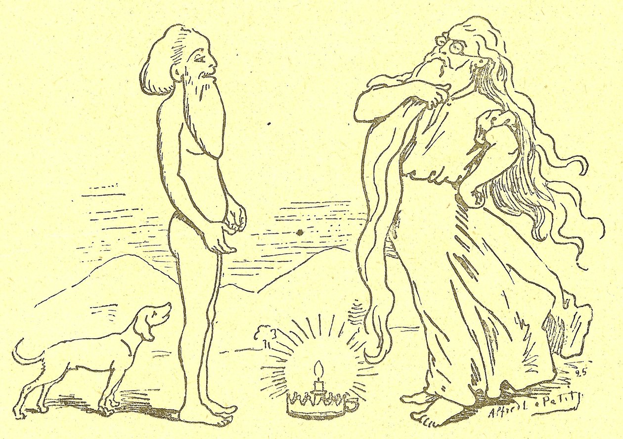 Ilustração de Alfred Le Pete (1841-1909) em Gros-Jean e sua cura de Alfred Le Petit