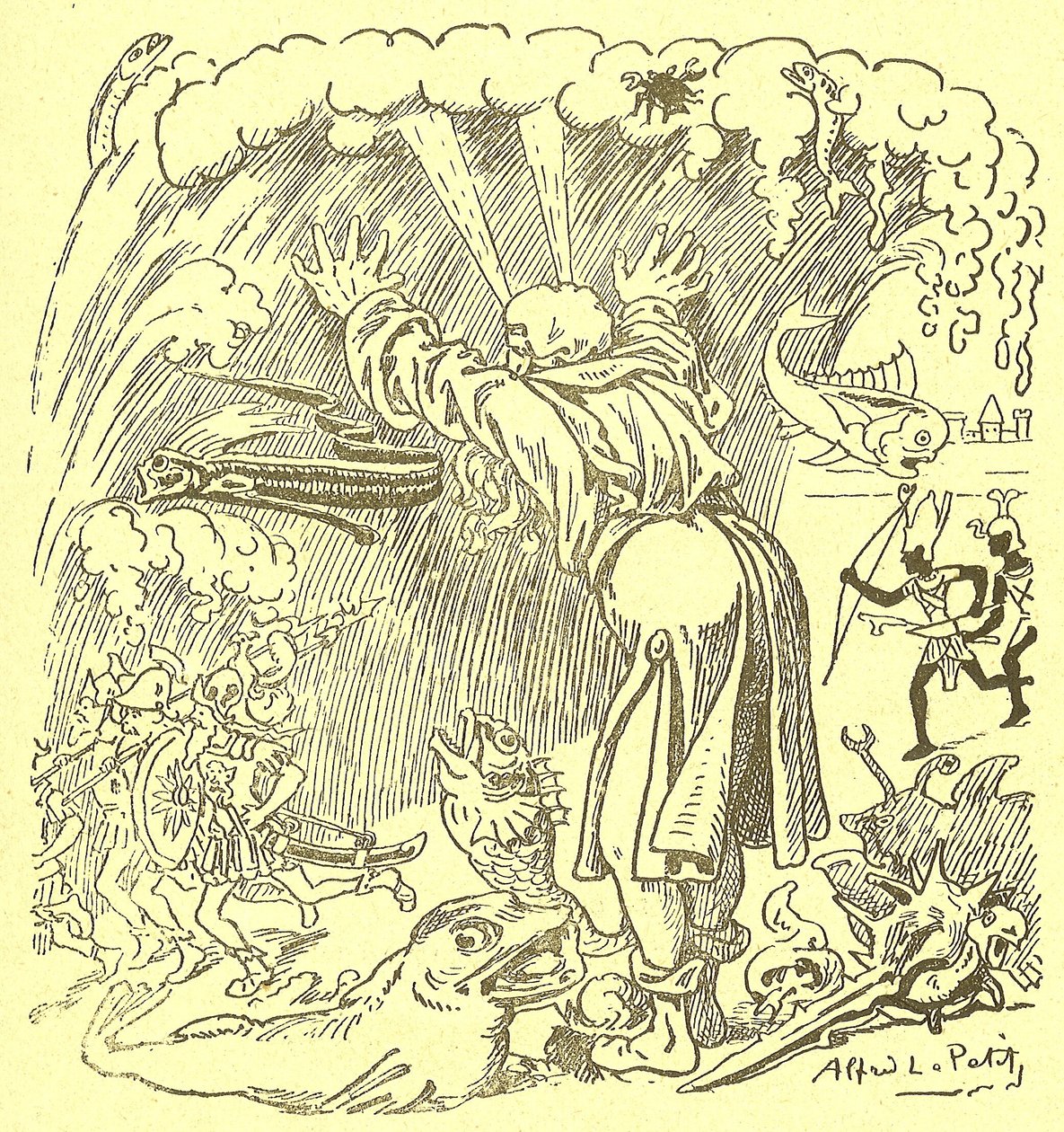Ilustração de Alfred Le Pete (1841-1909) em Gros-Jean et son cure de Alfred Le Petit