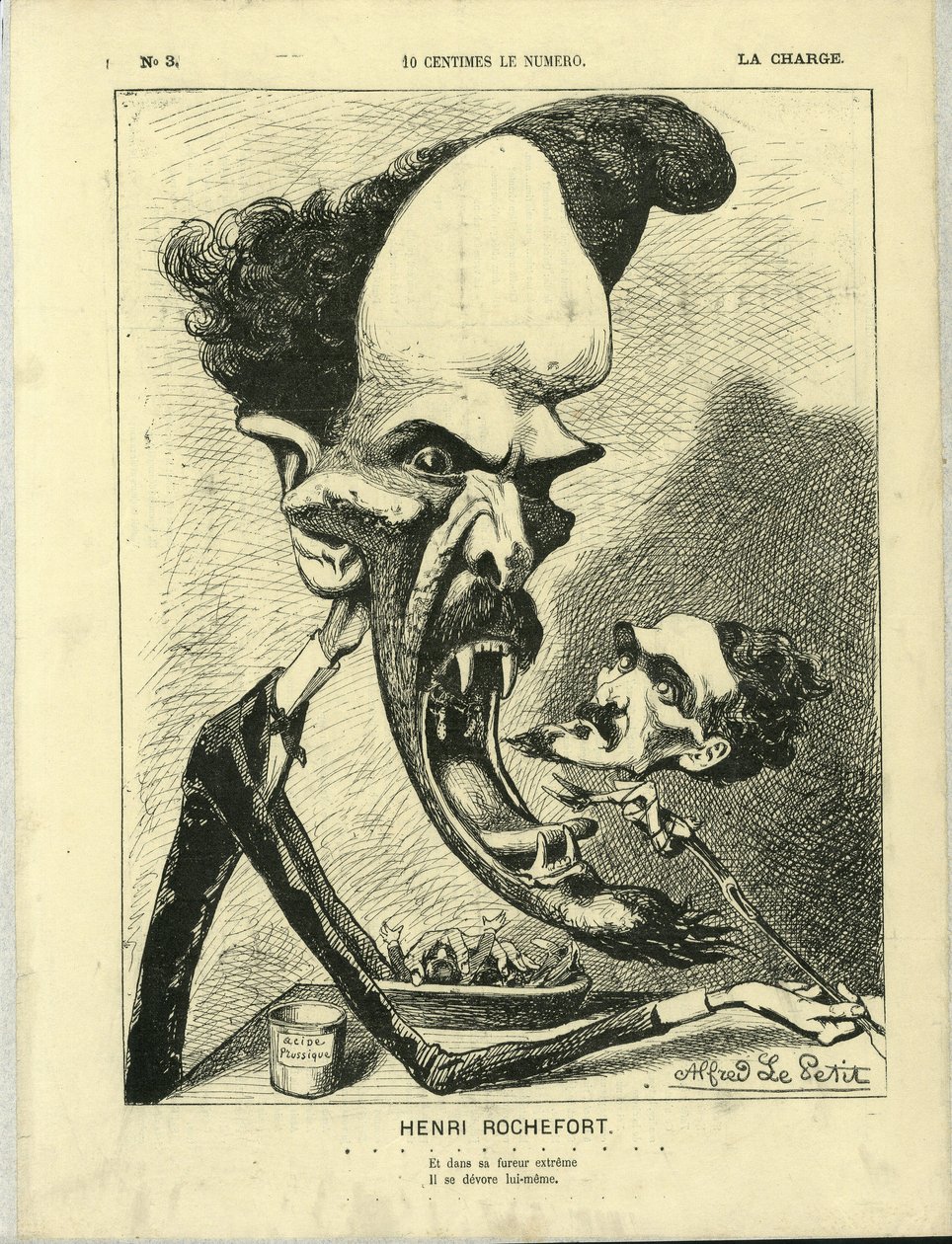 Ilustração de Alfred Le Pete (1841-1909) em La Charge (1870), No. 3 de Alfred Le Petit