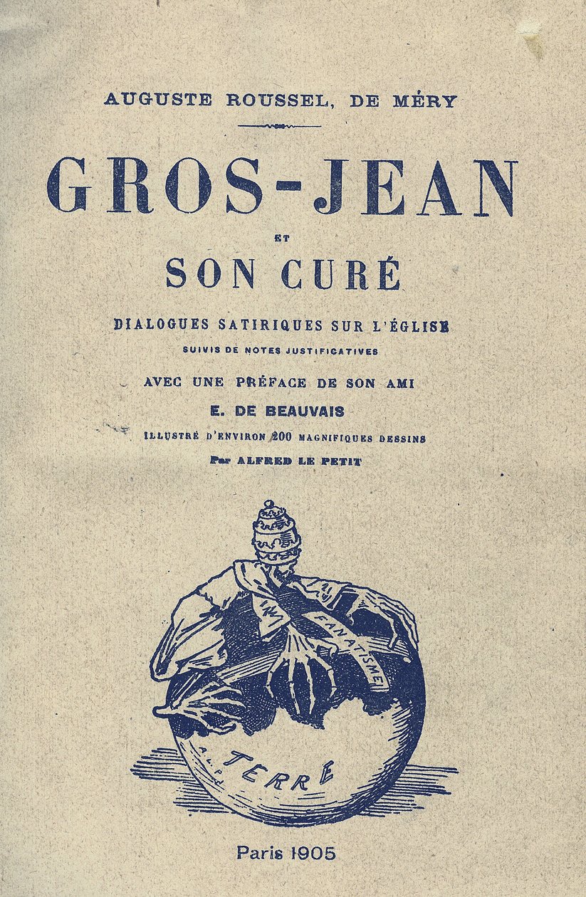 Ilustração de Alfred Le Petité (1841-1909) para a Capa de Gros-Jean e sua cura de Alfred Le Petit