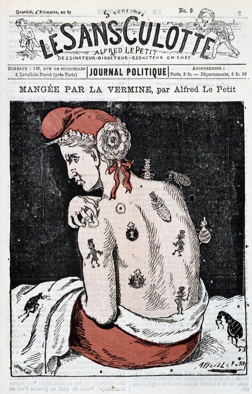 Marianne comida por vermes - por Alfred Le Petitty, em "Le Sans-Panlotte de Alfred Le Petit