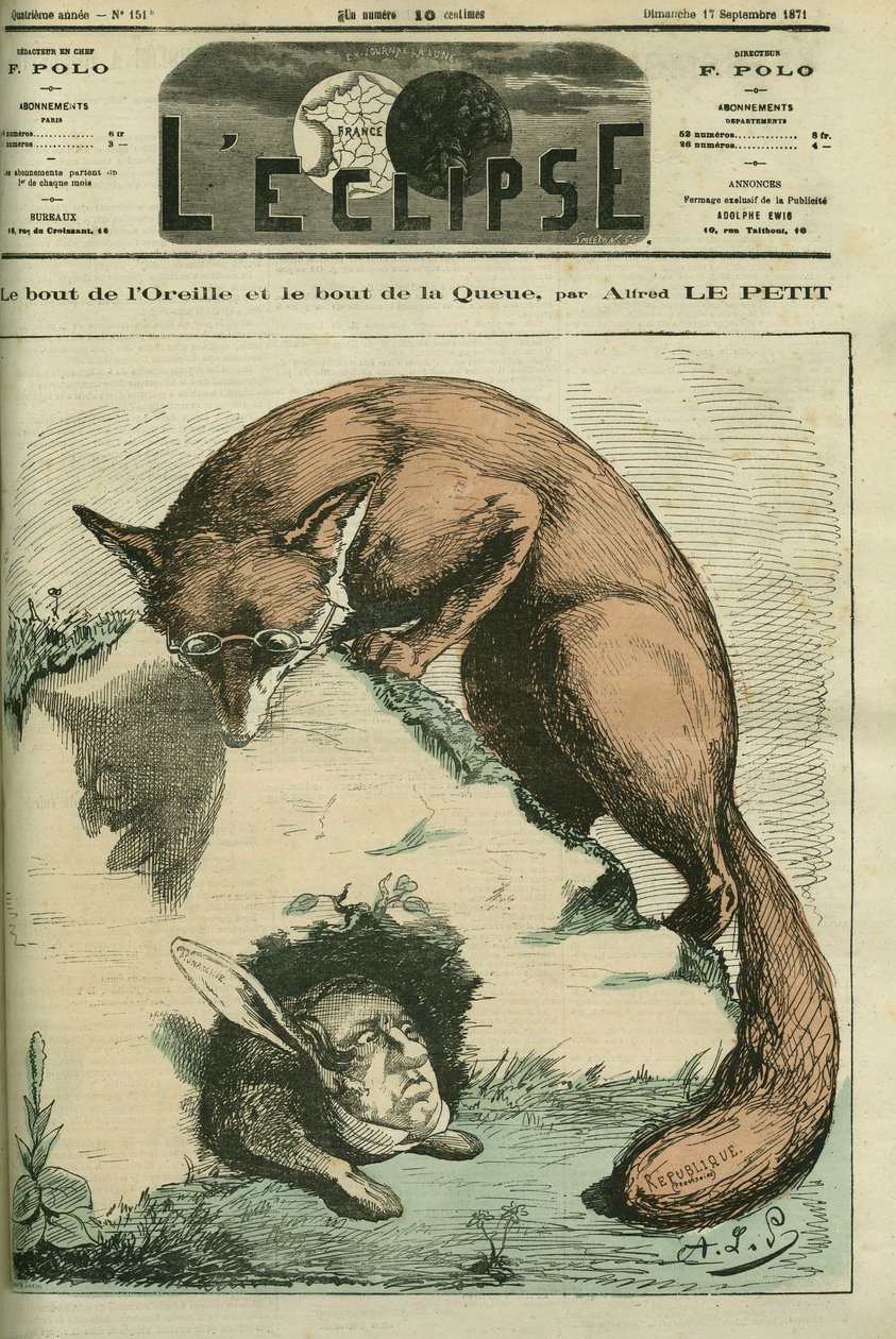 A ponta da orelha e a ponta da cauda, entre Adolphe Thiers em raposa - Republique e Philippe d