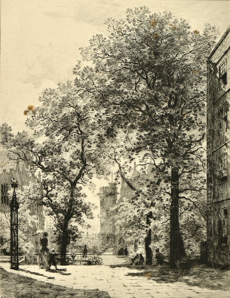 Quadra da Fonte, Templo (gravura) de Alfred Louis Brunet Debaines