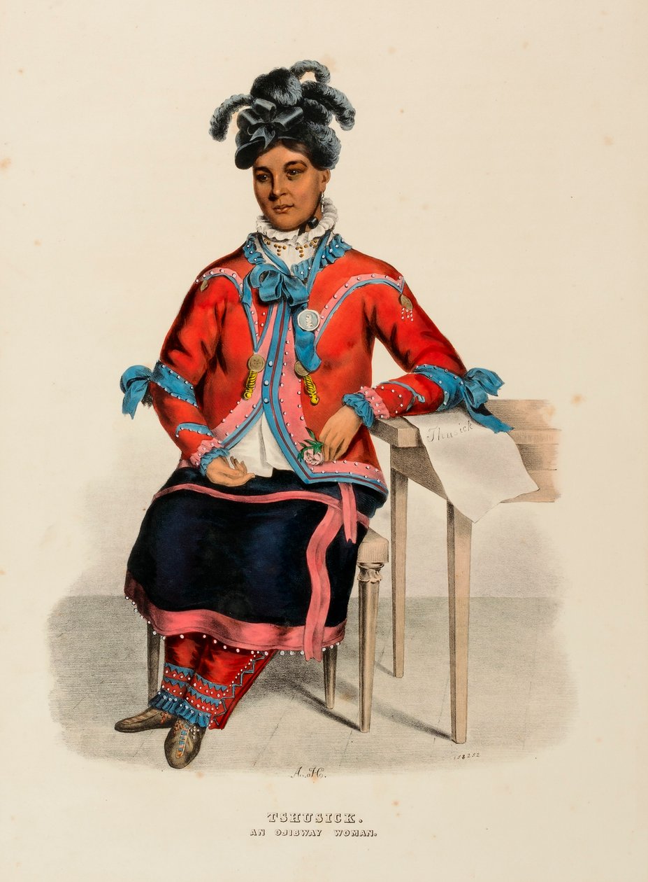 TSHUSICK. AN OJIBWAY WOMAN", de History of the Indian Tribes of North America de Alfred M. Hoffy