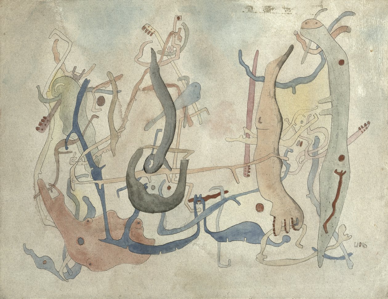 Formas Imaginárias, c.1939/40 (caneta, tinta da china e aguarela sobre papel) de Alfred Otto Wolfgang Schulze Wols