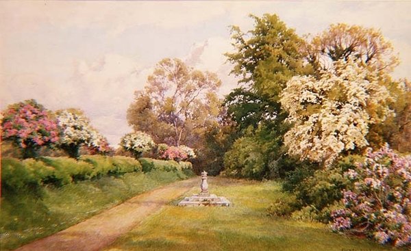 Sharcomb Garden (aguarela) de Alfred Parsons
