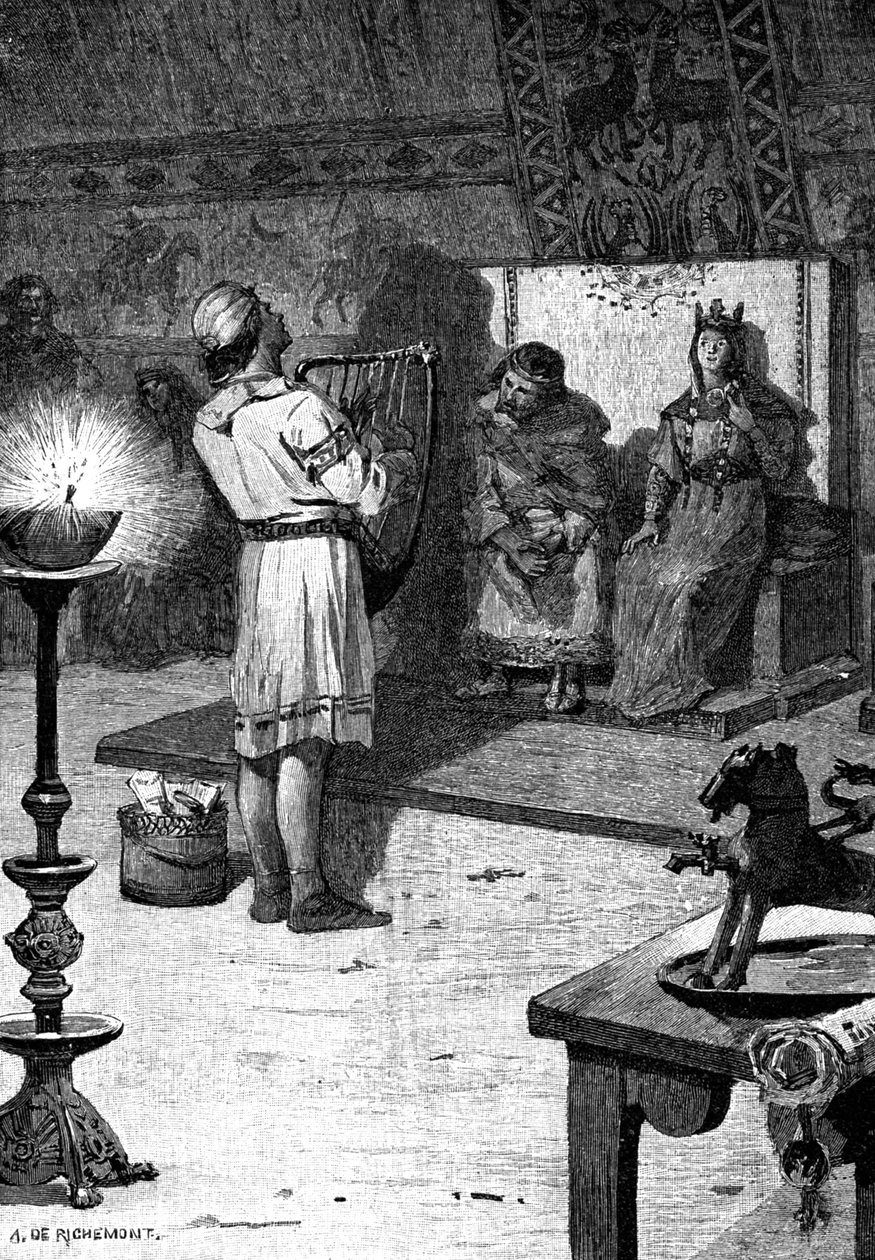 O trovador Blondel, início do século XX (ilustração) de Alfred Paul Marie (after) Richemont