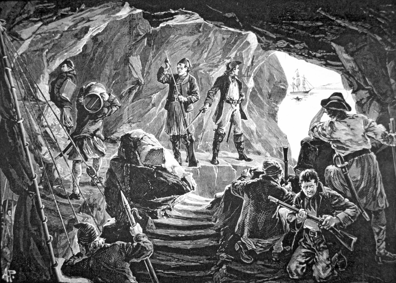 A Caverna dos Contrabandistas (litho) de Alfred Pearse
