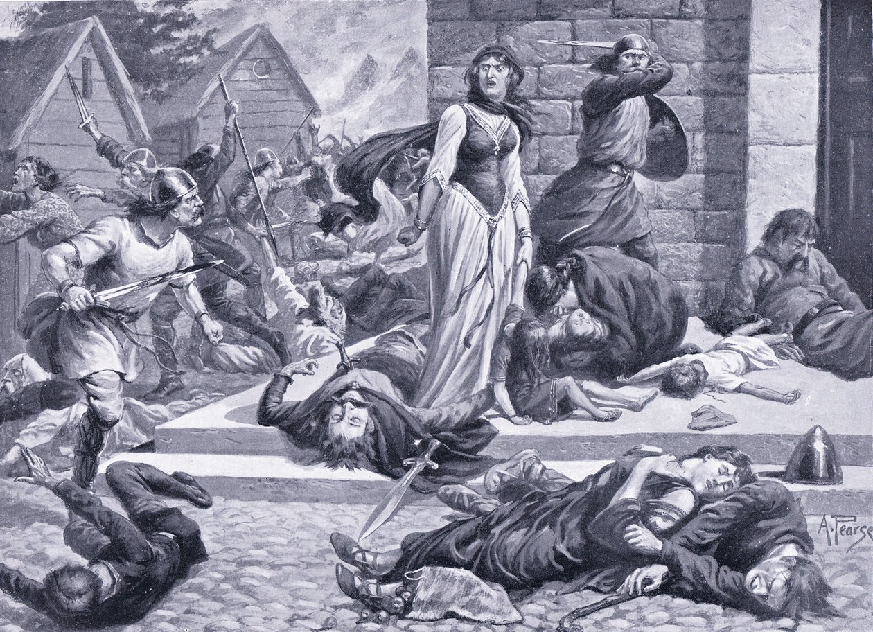 O massacre do dia AD1002 de St Brice, 1920 de Alfred Pearse