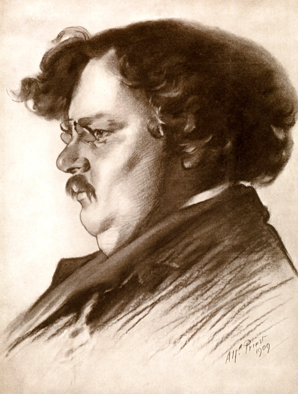 Gilbert Keith Chesterton, escritor inglês, 1909 1910. de Alfred Priest