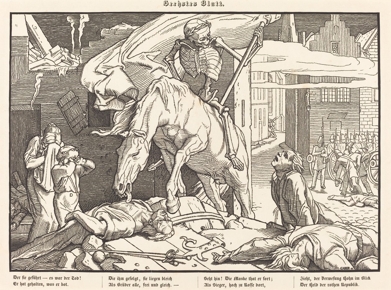 Também uma Dança da Morte VI de Alfred Rethel