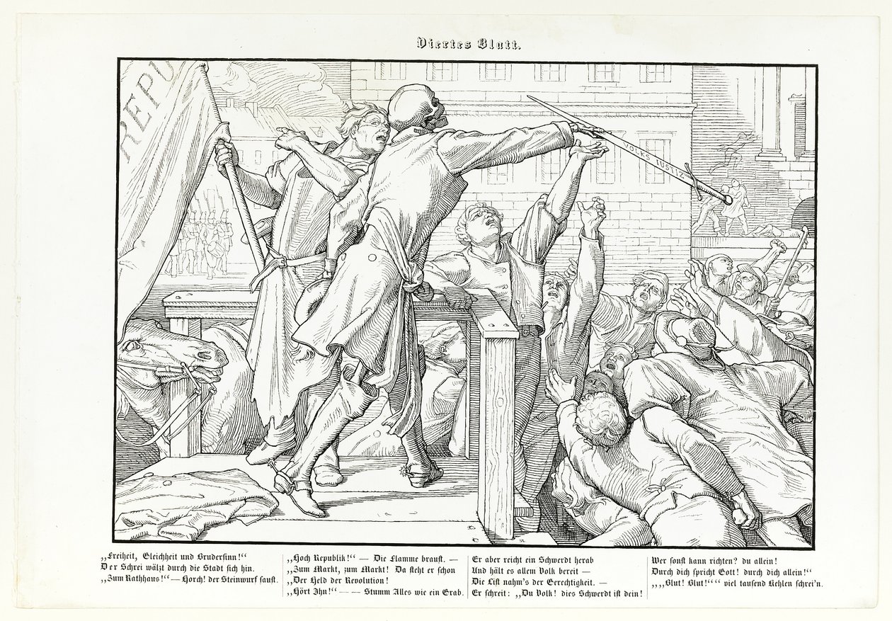 Também uma Dança da Morte, placa IV de Alfred Rethel