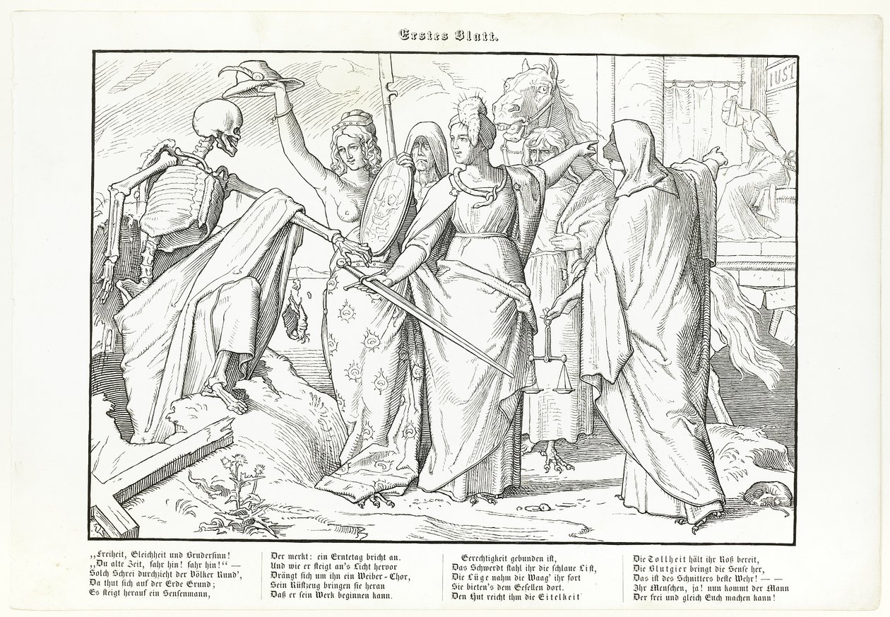 Também uma dança da morte, prato I de Alfred Rethel