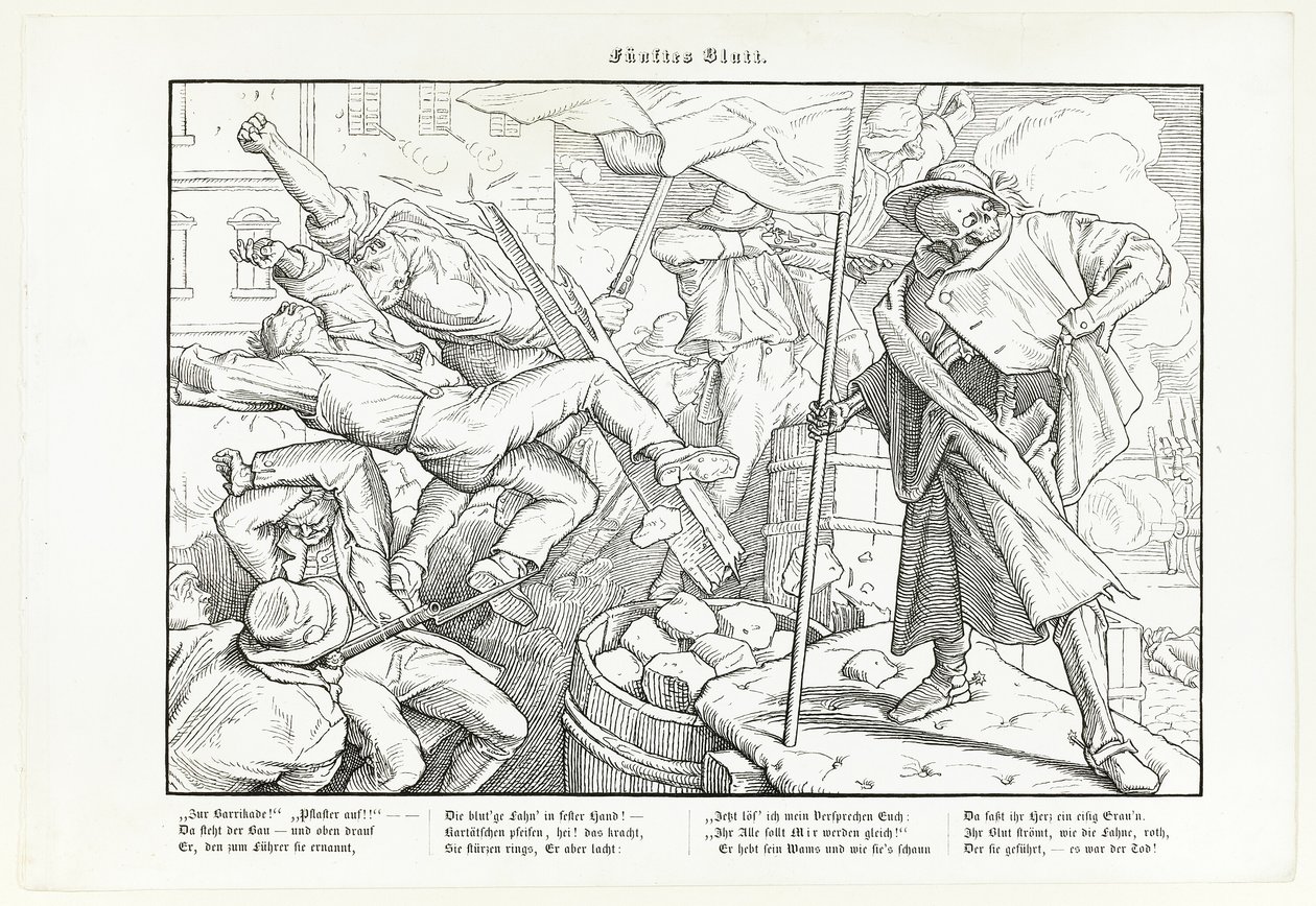 Também uma dança da morte, placa V de Alfred Rethel