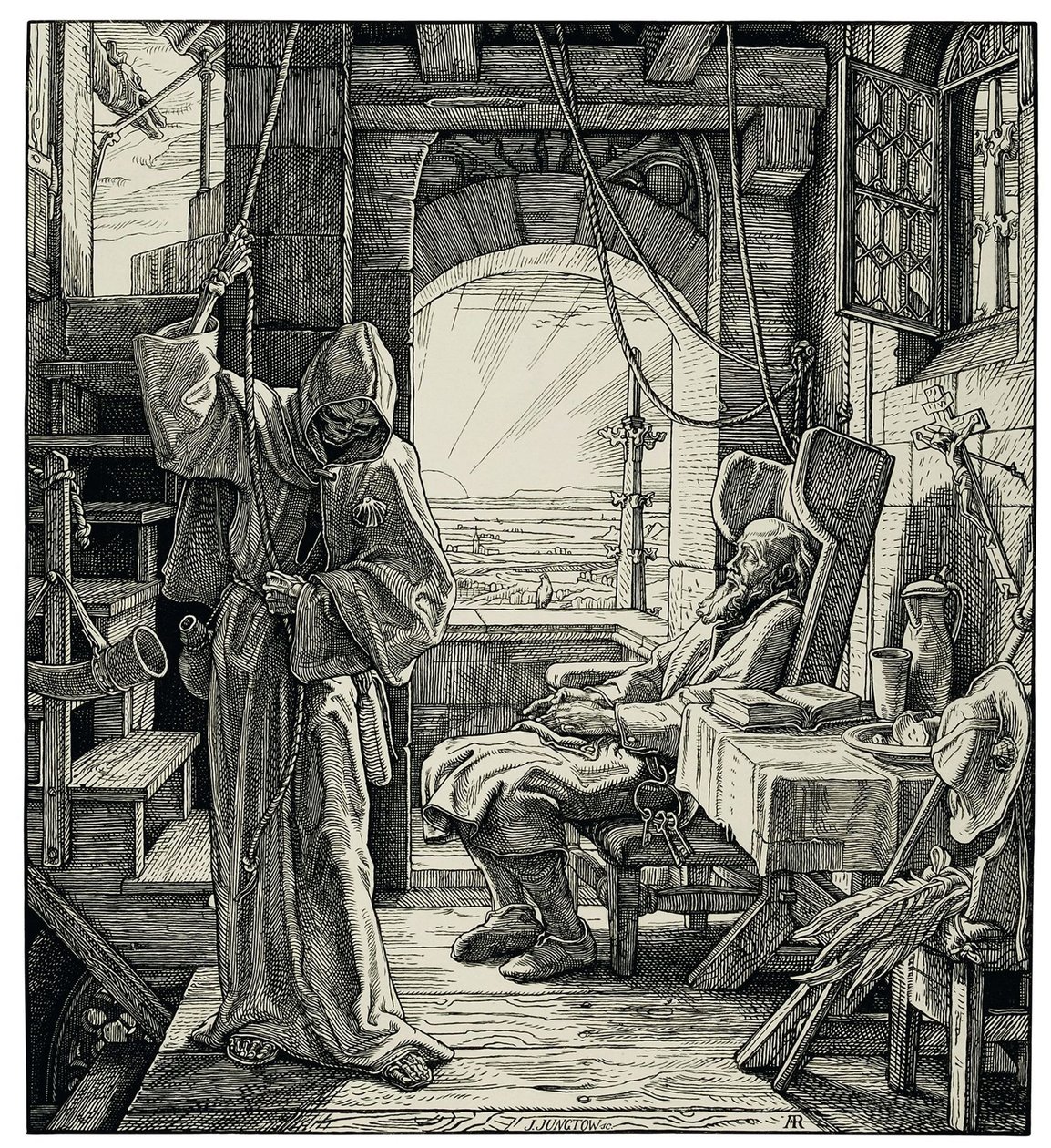 Morte como amiga, 1851. de Alfred Rethel