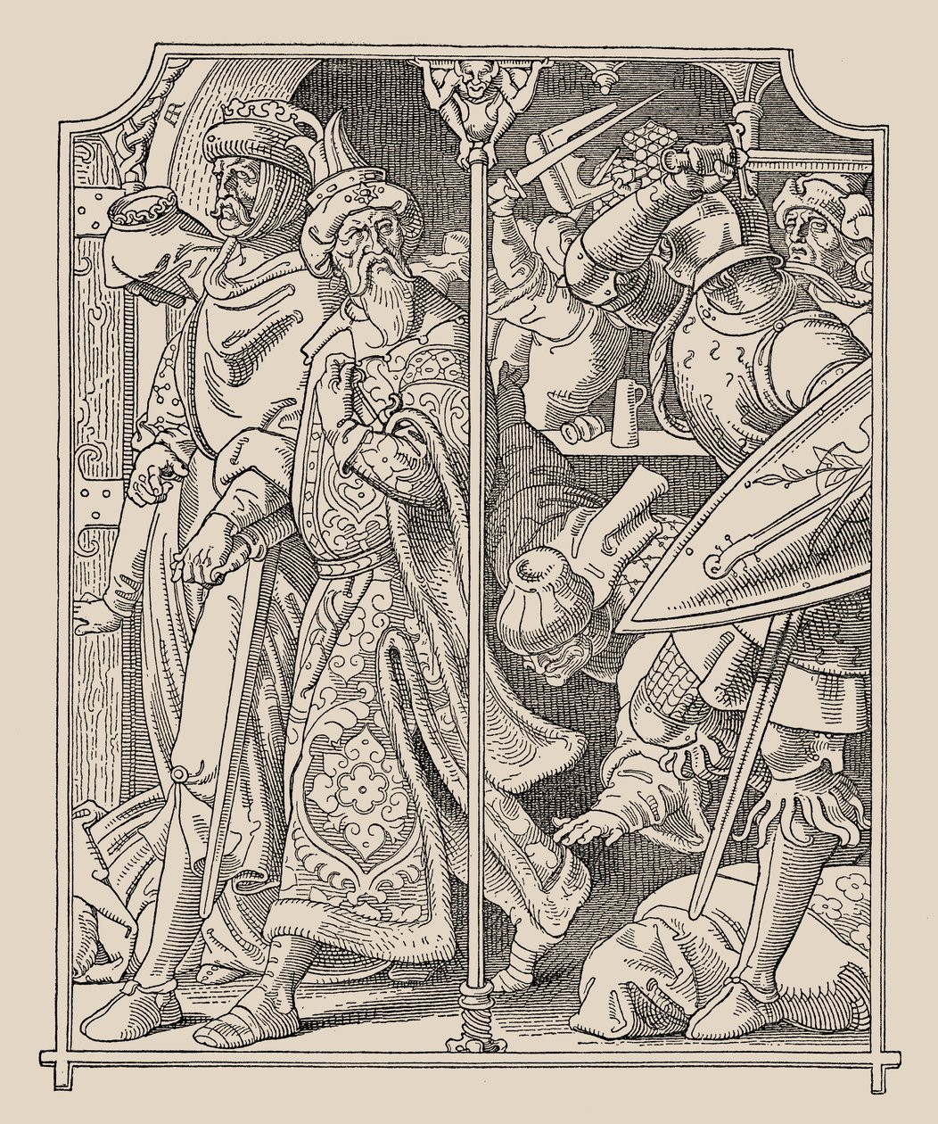 Os Nibelungos. Etzel e Kriemhild, 1840-1841. de Alfred Rethel