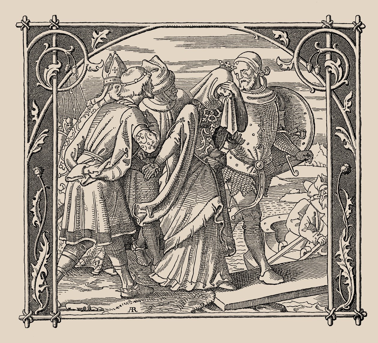 O Nibelungen. Despedida de Kriemhild, 1840-1841. de Alfred Rethel