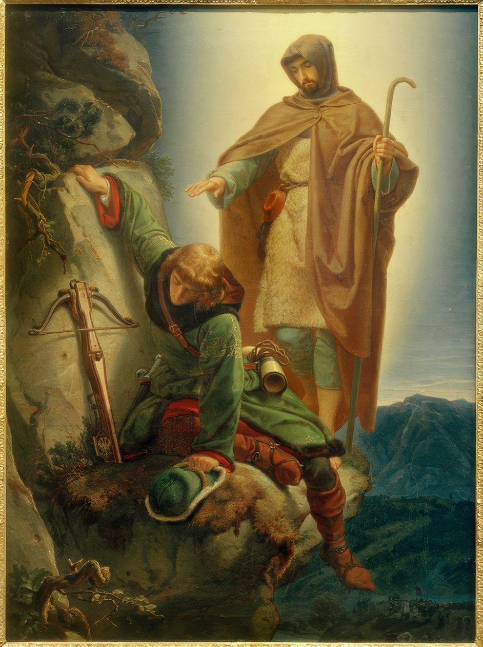 Anjo da Guarda salva Maximiliano no Martinswand - Rethel de Alfred Rethel