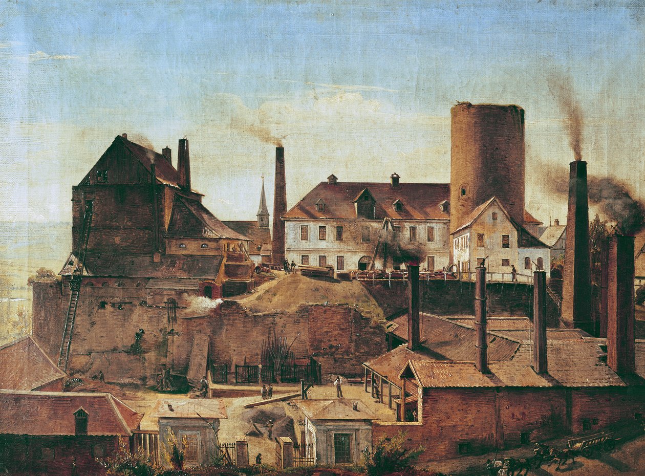 A fábrica de Harkort em Burg Wetter, c.1834 de Alfred Rethel