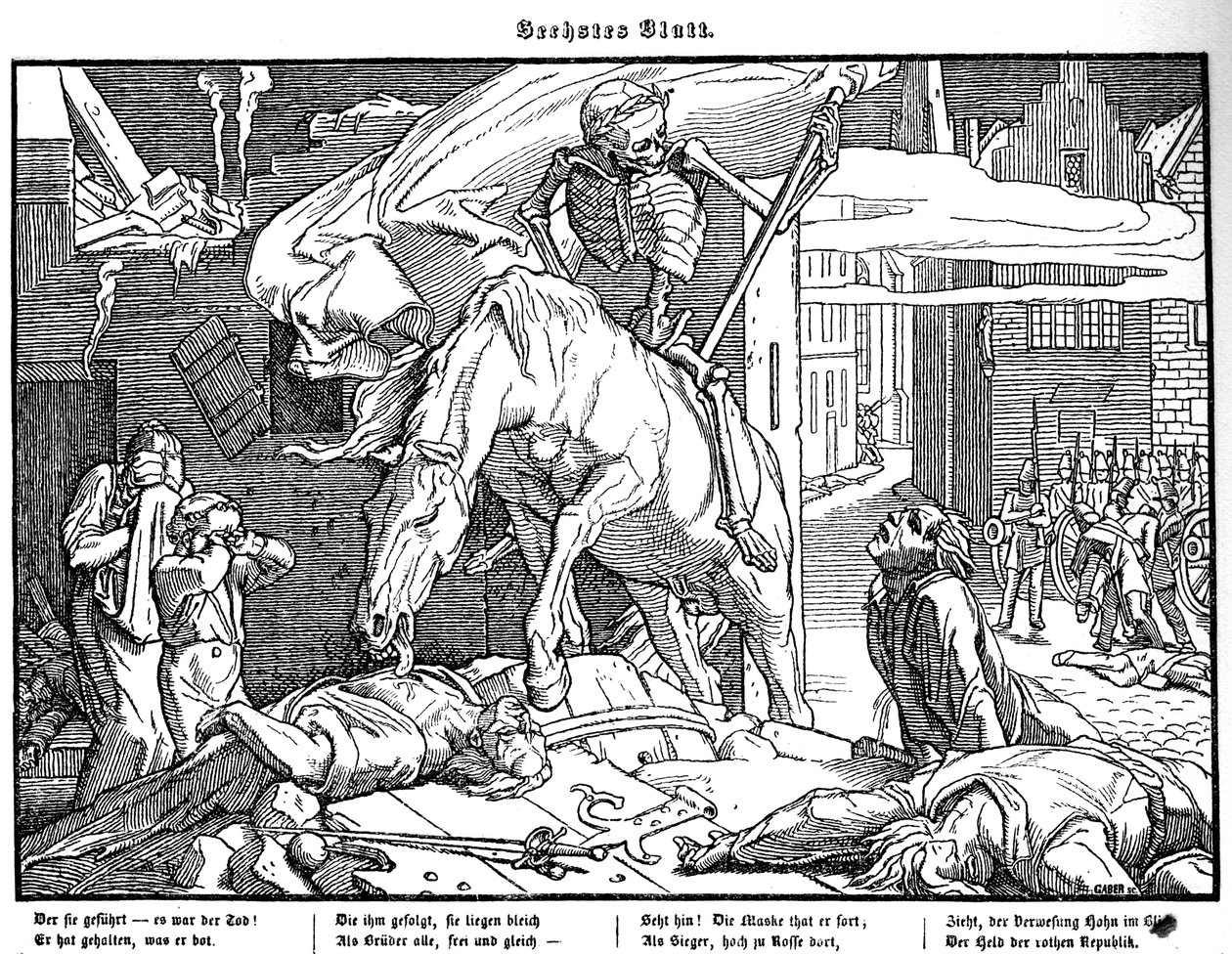 Totentanz 1848: A morte como um herói republicano de Alfred Rethel
