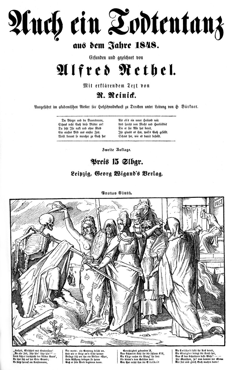 Totentanz 1848: A morte é despachada para a Terra de Alfred Rethel