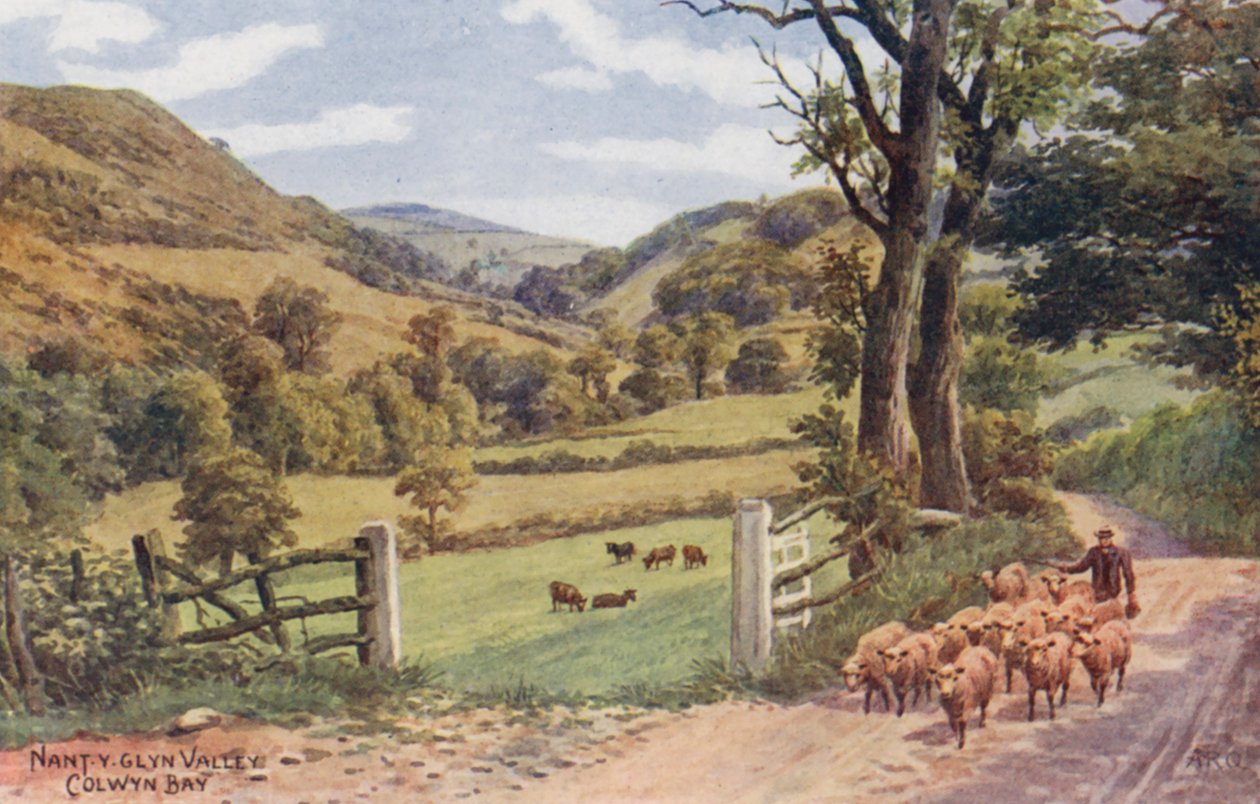 Nant Y Glyn Valley, Colwyn Bay (litografia a cores) de Alfred Robert Quinton