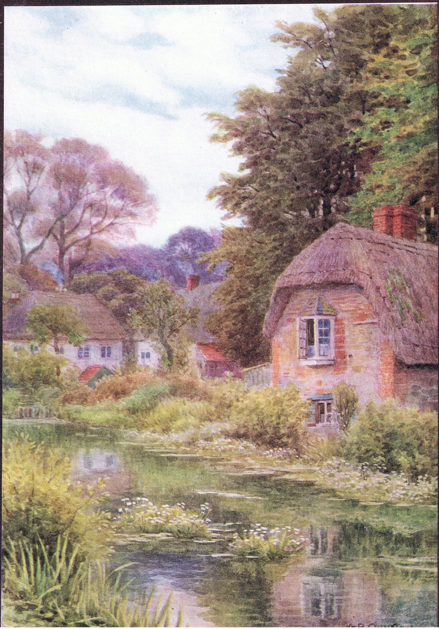 Na Avon at Lake, perto de Salisbury, de The Cottages and the Village Life of Rural England publicado por Dent & Sons Limited de Alfred Robert Quinton