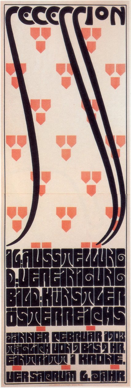 Cartaz da Exposição da Secessão de Viena, 1903 de Alfred Roller