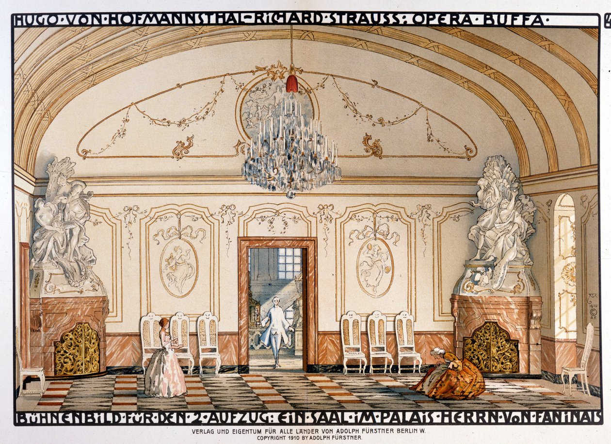 Richard Strauss : Der Rosenkavaliert (O Cavaleiro com a Rosa) Scenography by Roller. 2º ato de Alfred Roller