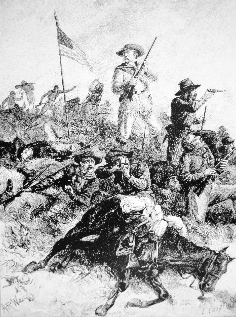 Ilustração da Batalha de Little Bighorn, 25 de Junho de Alfred Rudolph (after) Waud