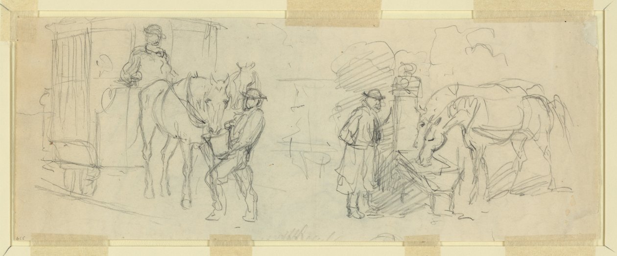 Cavalos alimentando e descansando de Alfred Rudolph Waud