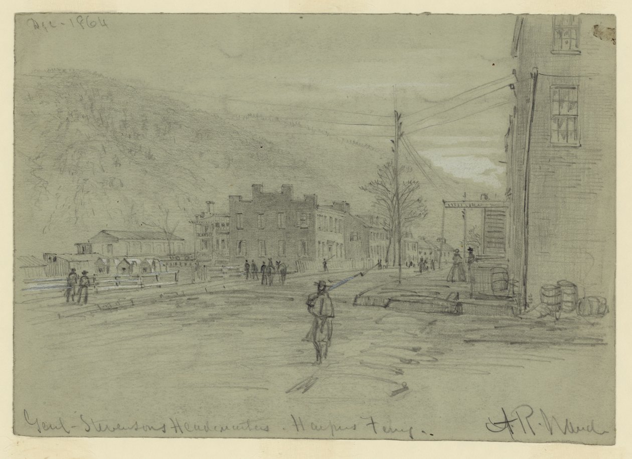 Genl. Stevensons Headqurters-Harpers Ferry de Alfred Rudolph Waud